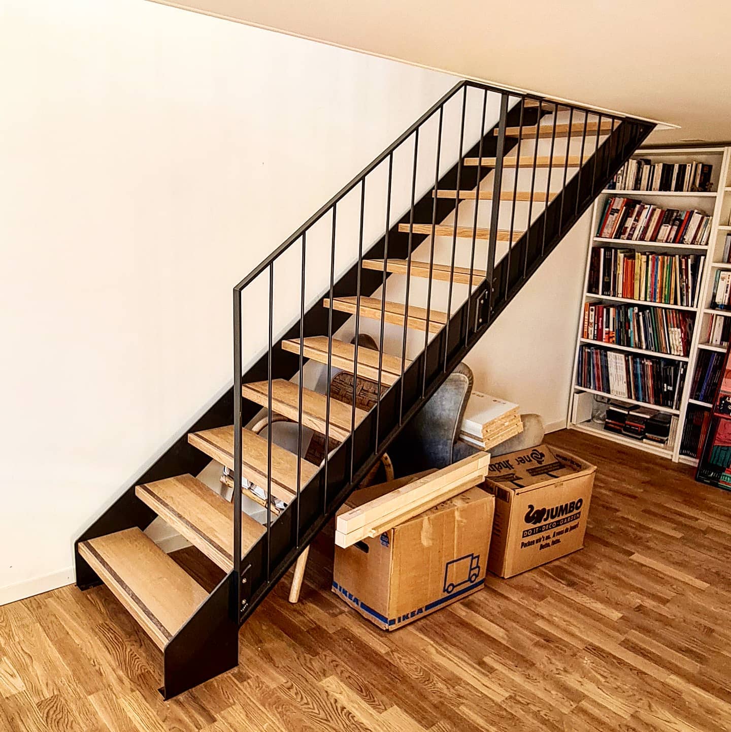 Escalier bois métal 